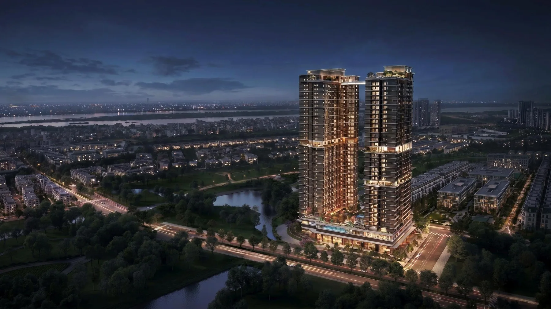 Phối cảnh đêm Maison Privée tại Ciputra